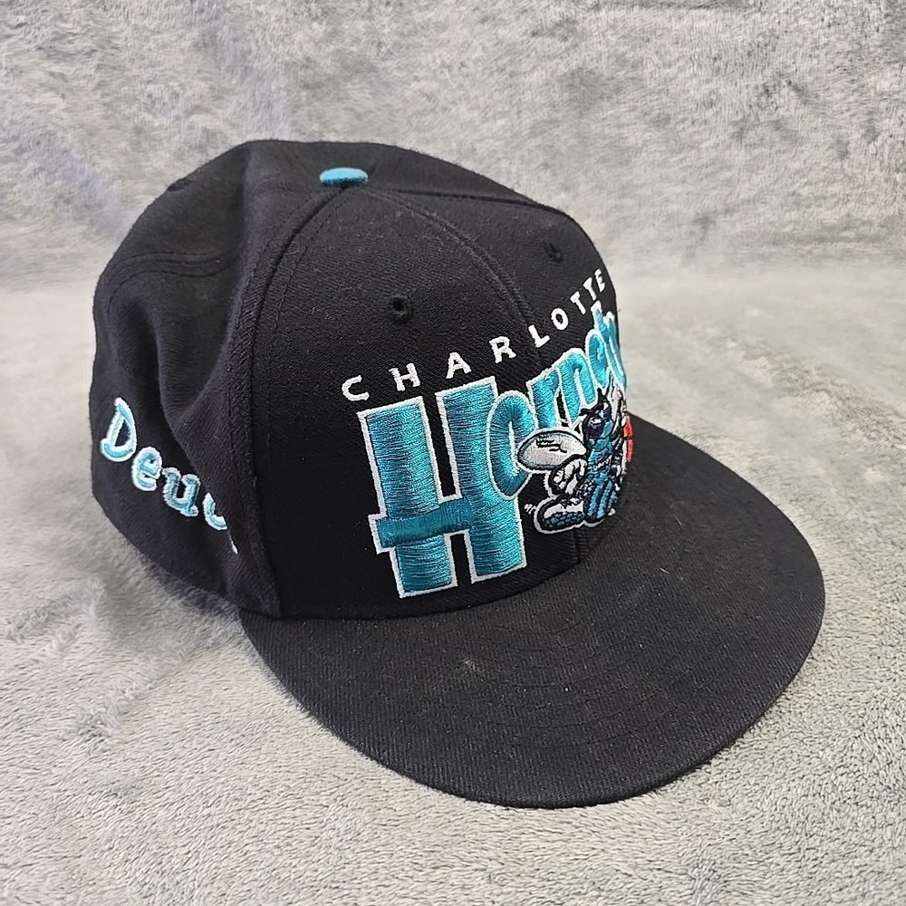 Charlotte Hornets Hat Black Embroidered 47 Brand Hardwood Classics Snapback Wool